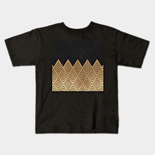 Geometric Black and Gold Kids T-Shirt